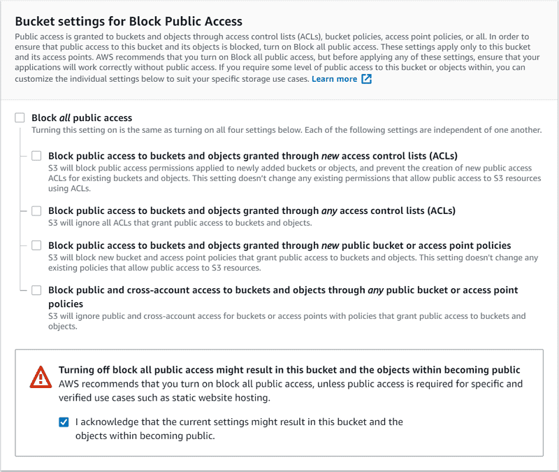 Bucket Public Access